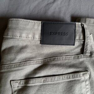 Express Men's Skinny Olive Green Hyper Stretch Jeans 31x30